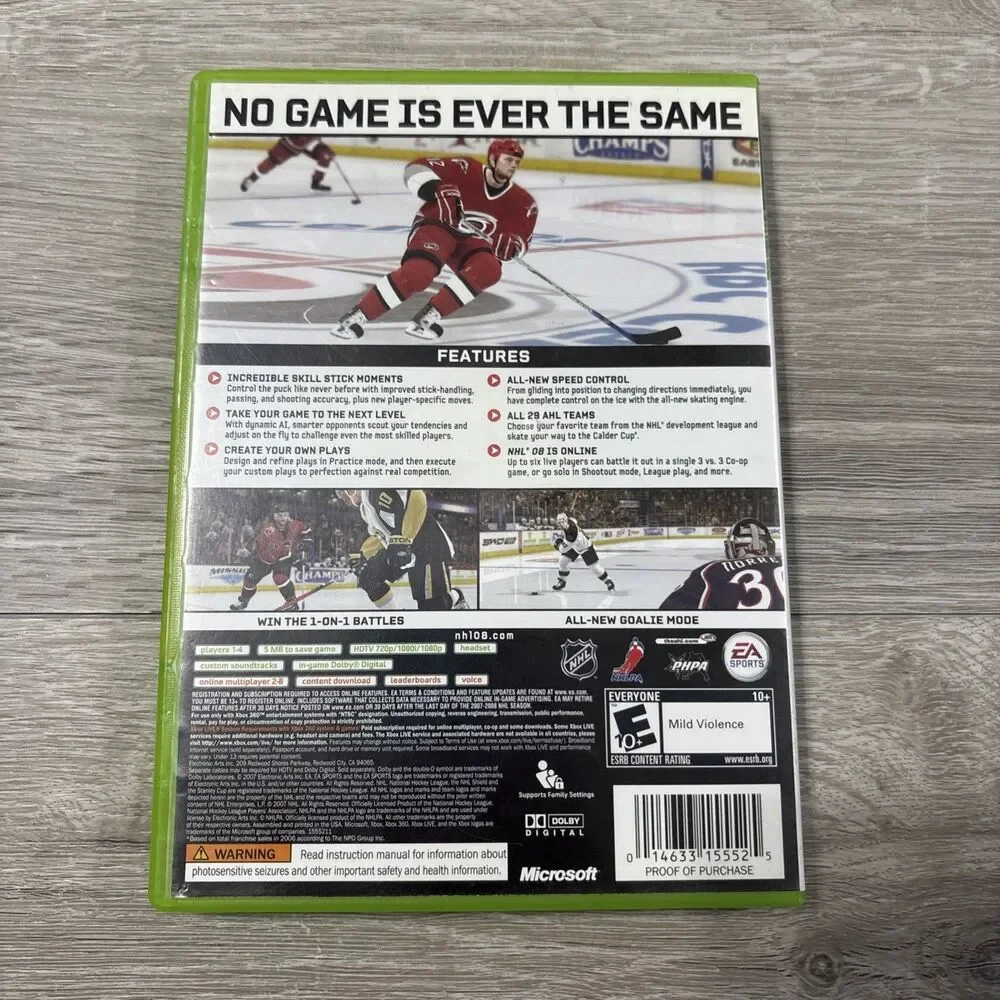 NHL 08 (Microsoft Xbox 360, 2007)